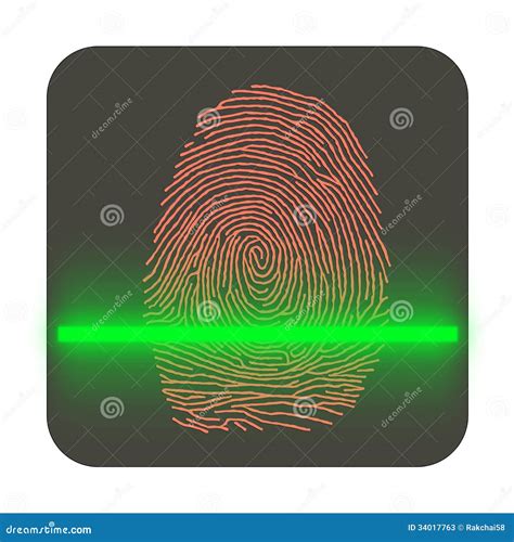 Contact Identification Symbole D Access De Balayage D Empreinte