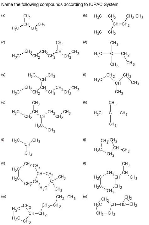 Solved Name The Following Compounds According To Iupac Chegg