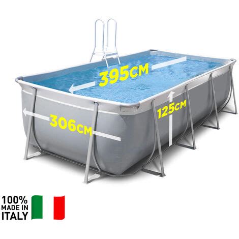 Piscina Elevada Desmontable Rectangular New Plast 395x265 H125 Completa