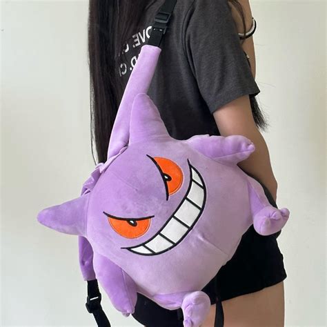 Gengar Plushie Backpack Adorable Purple Spiky Depop