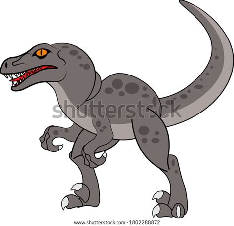 Raptor Dinosaur Vector Illustration On Theme Stock Vector Royalty Free 1802288872 Shutterstock