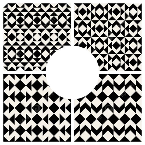 Geometric Pattern In Black And White Squares Made With Vectors And