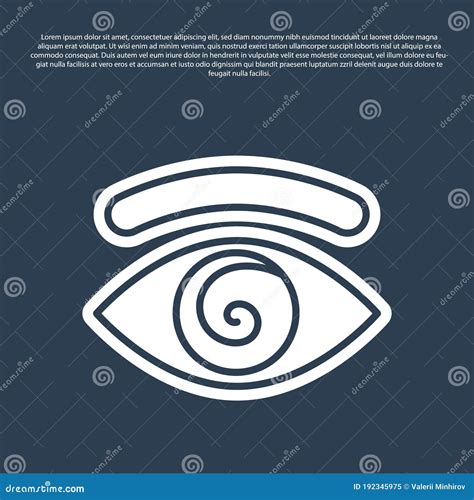 Blue Line Hypnosis Icon Isolated on Blue Background. Human Eye with Spiral Hypnotic Iris Stock ...