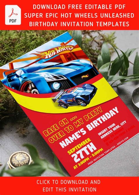 Free Editable Pdf Hot Wheels Wild Racer Birthday Invitation Templates