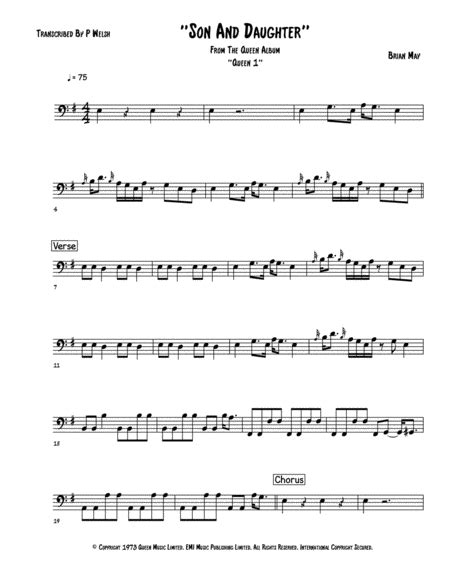 Son And Daughter Arr P Welsh By Queen Sheet Music For Instrumental