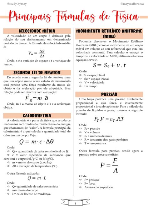 Fórmulas De Fisica Enem