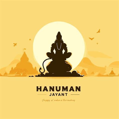 Premium Vector Lord Hanuman Silhouette Vector Hanuman Jayanti