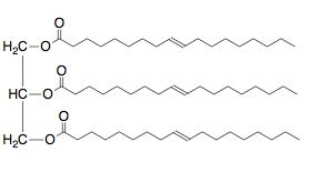 Draw the triacylglyceride formed between glycerol and trans-oleic acid ...