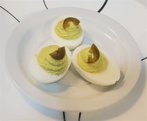 Carries Kitchen Creations Green Deviled Eggs With Avocado ~ Very Low Carb Great For Saint