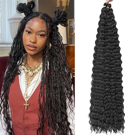 Amazon Flyteng 28 Inch Ocean Wave Crochet Hair Black 8 Packs Wavy