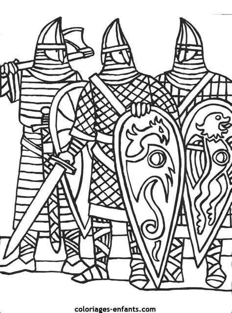 Coloriage Des Chevaliers de moyen âge dessin gratuit à imprimer