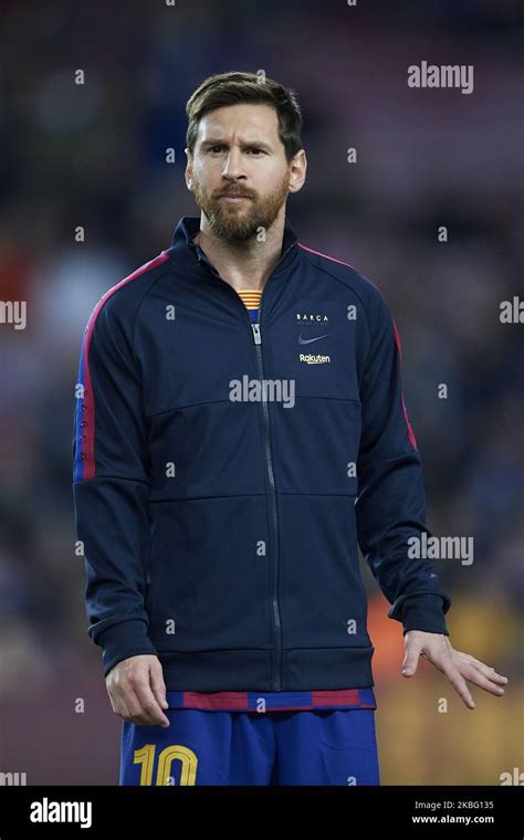 Lionel Messi Of Barcelona Prior To The Copa Del Rey Round Of Match