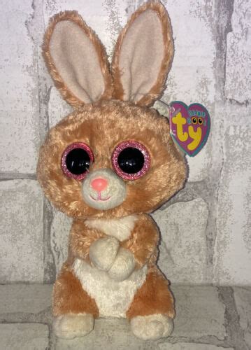 Ty Beanie Boos Carrots Tan Bunny 6 Plush Stuffed Toy Big Eyes Easter