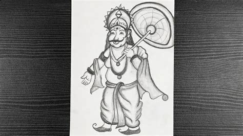 Maveli Drawing How To Draw Maveli Drawing Step By Step Onam