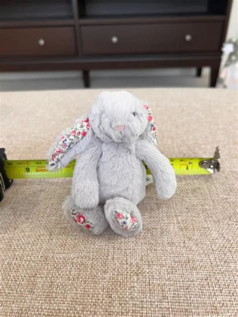 JELLYCAT TINY BLOSSOM Silver Bashful Bunny Rabbit Soft Toy 12 99