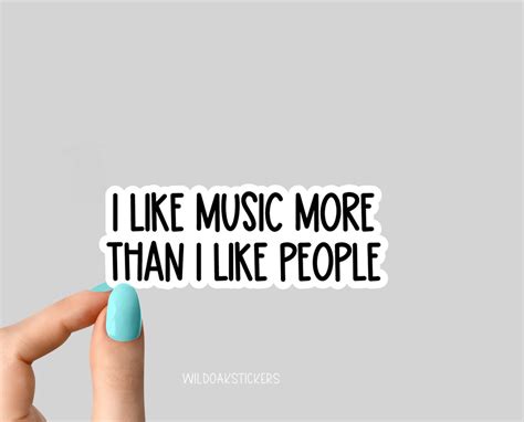 I Like Music More Than I Like People Stickers Introvert Funny Music