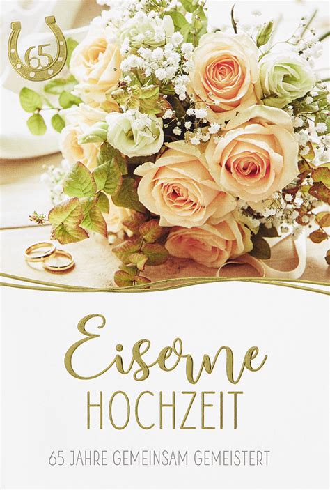 Eiserne Hochzeit 65 Hochzeitstag Glückwunschkarte im Format 11 5