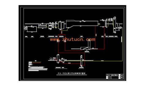 某污水厂高程布置图 工艺图纸 环保图纸 图纸 筑图网
