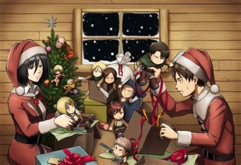 Joyeux Noël Mikasa Eren Official Art Shingeki No Kyojin Attack On