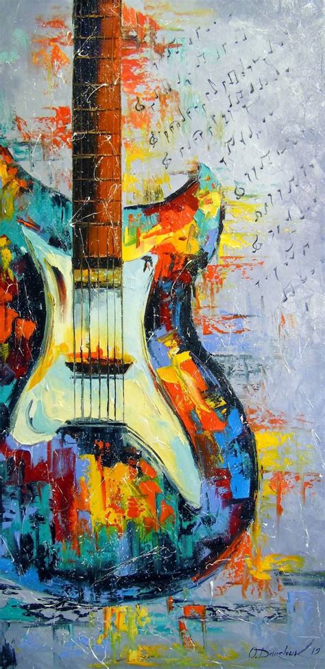 Guitar Art Print Guitar Art Painting Guitar Painting Nature Art Painting