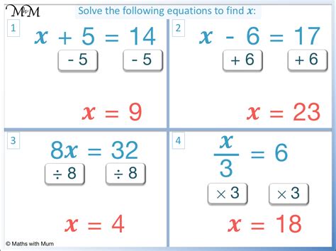 How To Solve One Step Equations Maths With Mum