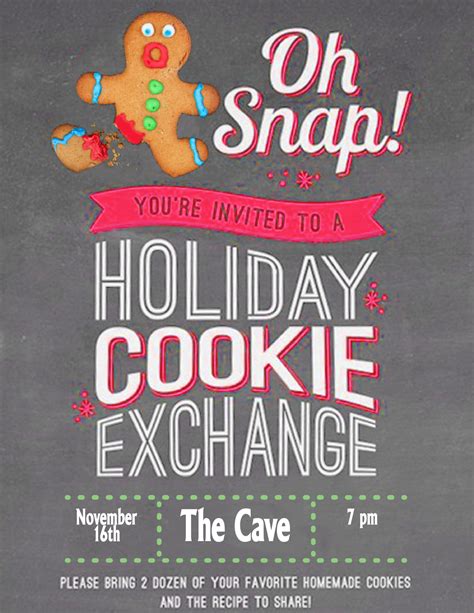 Holiday Cookie Exchange Flyer Free Design Th Best Template Idea