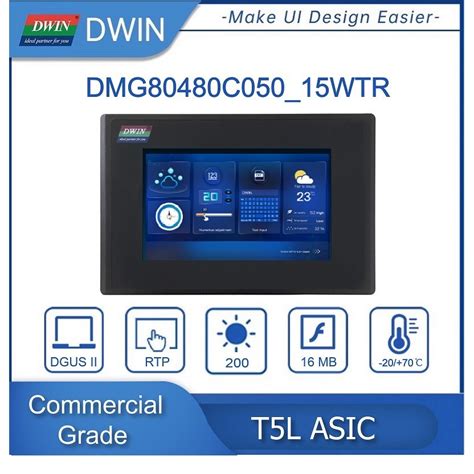 DWIN 5 0 Inch 800 480 With Enclosure HMI Commercial Grade TN TFT LCD