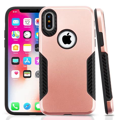 Iphone X Case Screen Protector By Insten Dual Layer Hybrid Pc Tpu Rubber Case Cover For Apple