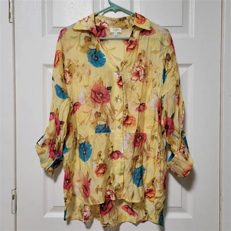 Umgee Tops Umgee Floral Semisheer Button Down Blouse Poshmark