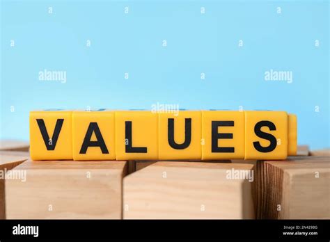 Blocks With Word VALUES On Wooden Cubes Stock Photo Alamy