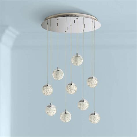 Et2 Orb Ii 21 34w Chrome 9 Light Led Multi Light Pendant 47k67