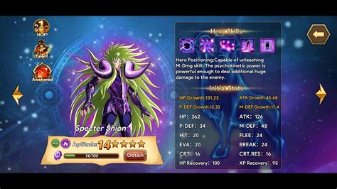 Saint Seiya Galaxy Spirits Los Personajes Shion Spectro Youtube