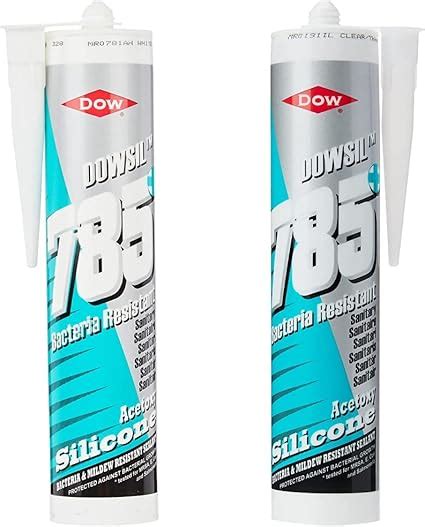 Dowsil 785 Sanitary Sealant White 310ml And Dowsil 785 Sanitary Sealant Clear 310 Ml