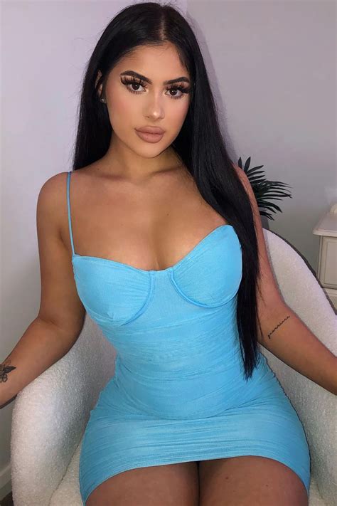 Raelyn Ruched Mini Dress Blue Fashion Nova