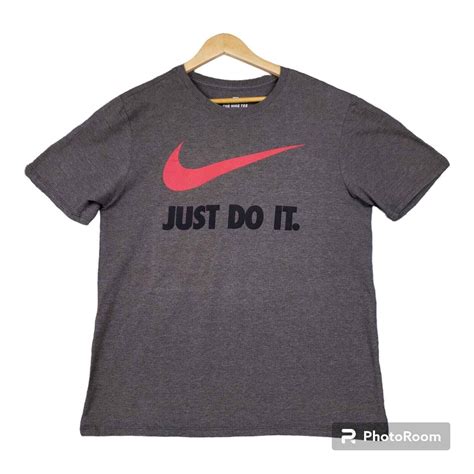 Nike The Nike Tee Mens Just Do It Swoosh Graphic T Shirt Gray Gym