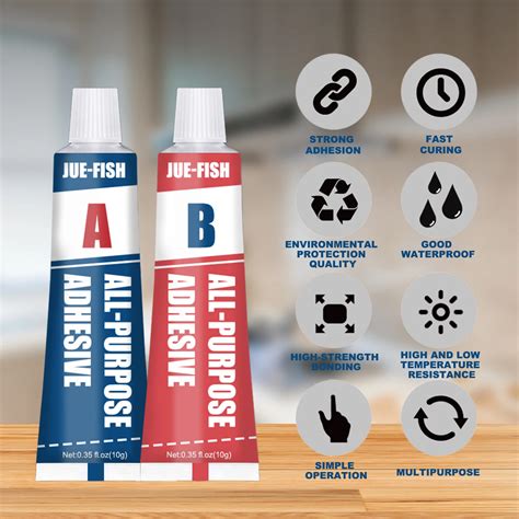 2pcs Set Super Strong Epoxy Clear Glue Ab Adhesive Cold Weld Plastic Metals Glass Rubber Quick