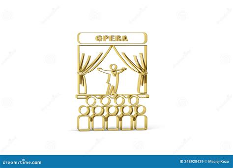 Golden 3d Opera Singer Icon Isolated on White Background Stock Illustration - Illustration of ...