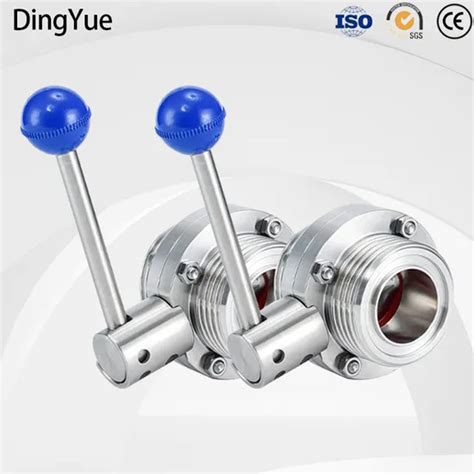 Sanitary Food Grade Stainless Steel Tri Clamp Welded Threaded Butterfly