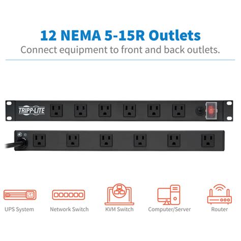 Tripp Lite 1u Rack Mount Power Strip Rs 1215 Ra Firefold