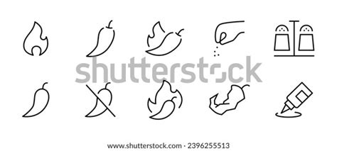 Spicy Hot Chili Pepper Icons Set Stock Vector Royalty Free Shutterstock