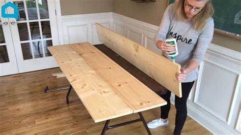 Diy Wood Folding Table Topper From Plastic Folding Table To Beautiful