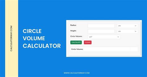 Circle Volume Calculator Calculatorway