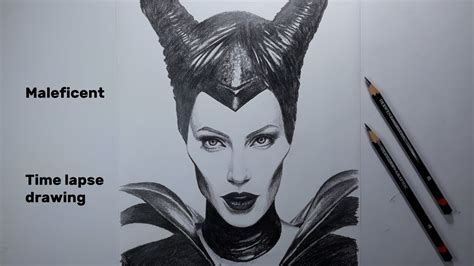 Maleficent Angelina Jolie Graphite Pencil Drawing YouTube