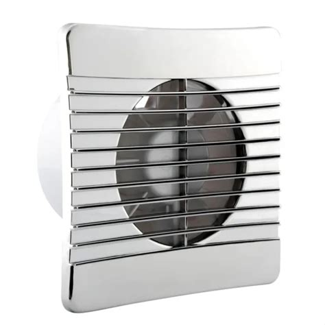 Airvent Low Profile Extractor Fan Timer Controlled Chrome Bathroom