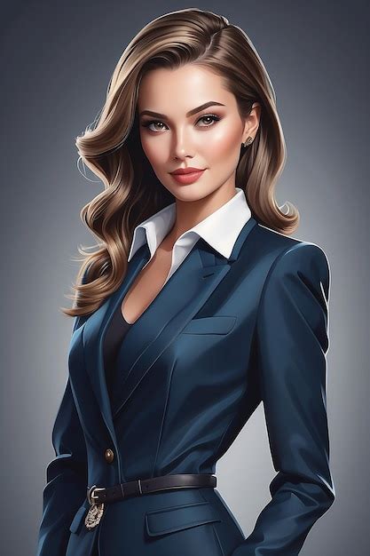 Generative Ai Illustration Of Attractive Female Ceo Of A Large Company