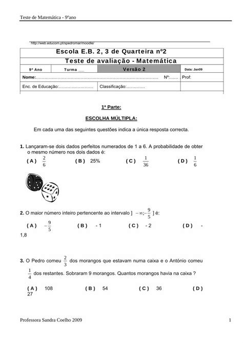 PDF Teste de Matemática 9º ano PDF fileTeste de Matemática