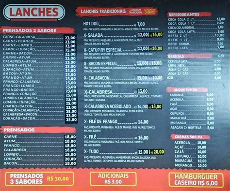 Menu Em Hamburgueria Prensados Restaurante Palmas Q Norte