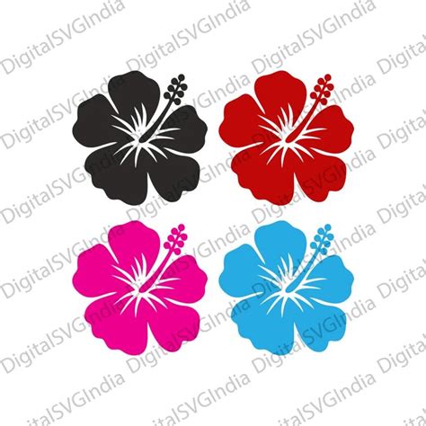 Buy Hibiscus Flower Svg Bundle Tropical Flower Svg Silhouette Flowers