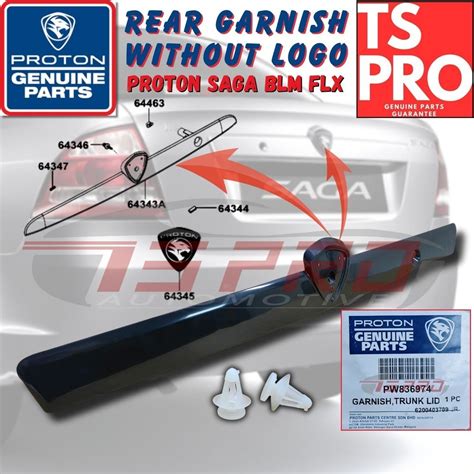 Proton Genuine Rear Belakang Without Clip Logo Garnish Pw