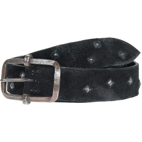 RICCARDO FORCONI Square Stud Black Leather Belt With Studs 235 Via